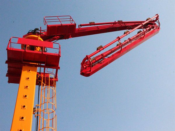 automatic stationary hydraulic concrete placing boom