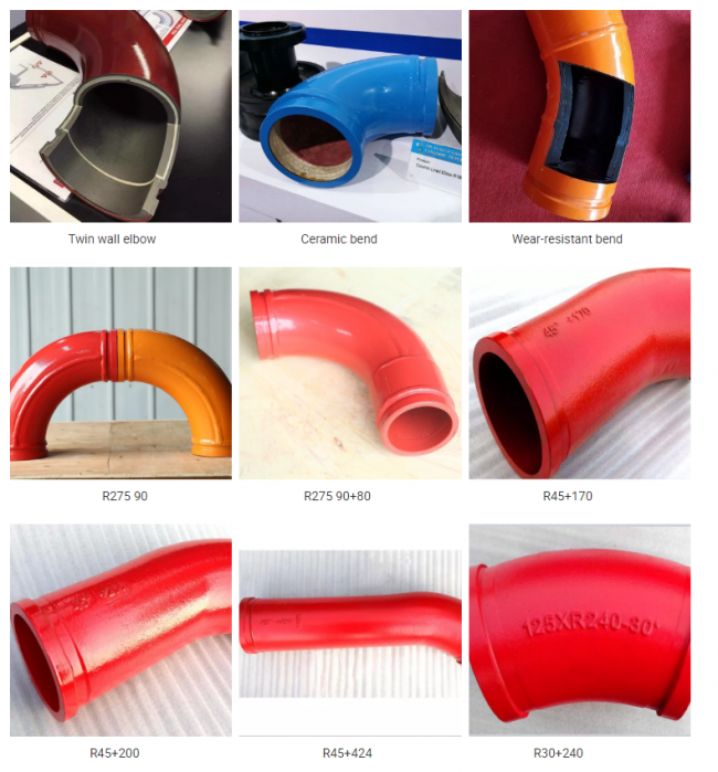 concrete pump spare parts elbow and bend